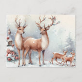 kerstrenrendierster feestdagenkaart (Voorkant)