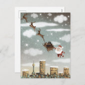 kerstrenrendierster feestdagenkaart (Voorkant / Achterkant)