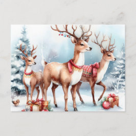 kerstrenrendierster feestdagenkaart