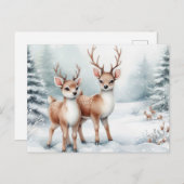 kerstrenrendierster feestdagenkaart (Voorkant / Achterkant)