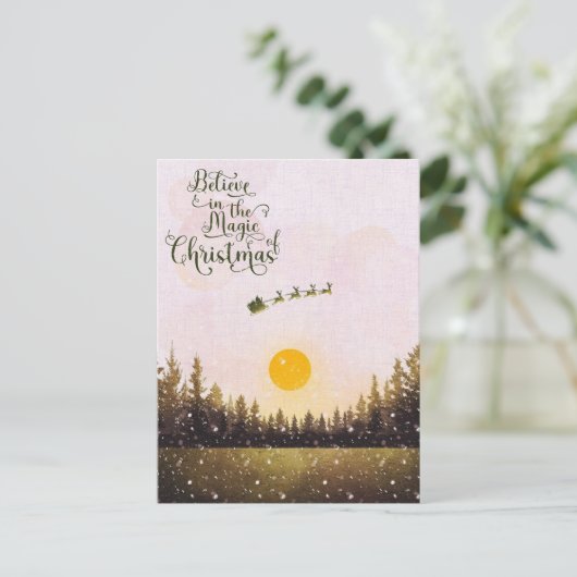 kerstrenrendierster feestdagenkaart (Staand voorkant)