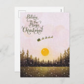 kerstrenrendierster feestdagenkaart (Voorkant / Achterkant)