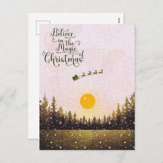 kerstrenrendierster feestdagenkaart (Voorkant / Achterkant)