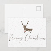 kerstrenrendierster feestdagenkaart (Voorkant / Achterkant)