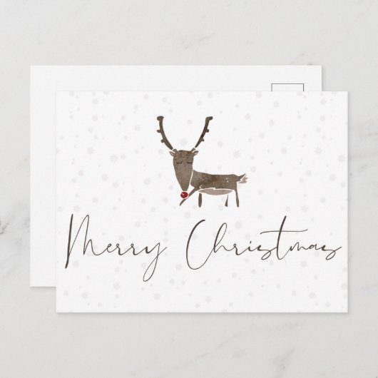 kerstrenrendierster feestdagenkaart (Voorkant / Achterkant)
