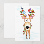 kerstrenrendierster feestdagenkaart (Voorkant / Achterkant)
