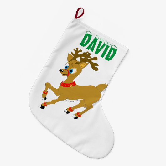 kerstrenrendierster grote kerstsok (Voorkant (Hangend))