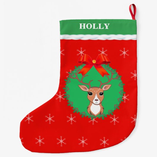 kerstrenrendierster grote kerstsok (Achterkant)