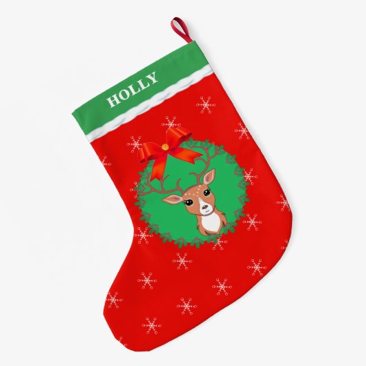 kerstrenrendierster grote kerstsok (Achterkant (Hangend))