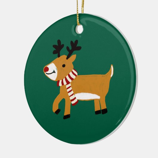 kerstrenrendierster keramisch ornament (Links)