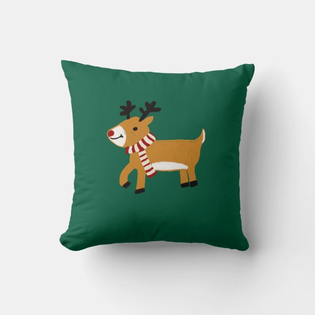 kerstrenrendierster kussen (Voorkant)