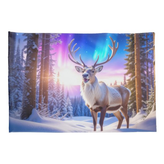 kerstrenrendierster kussensloop (Achterkant-Rechts)