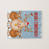 kerstrenrendierster legpuzzel (Horizontaal)