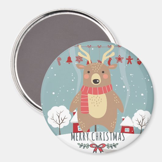 kerstrenrendierster magneet (Voorkant / Achterkant)