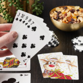 kerstrenrendierster pokerkaarten (Insitu)