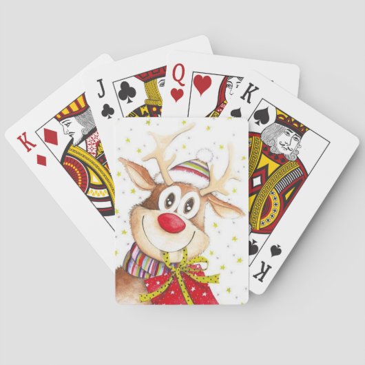 kerstrenrendierster pokerkaarten (Achterkant)