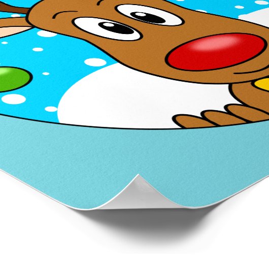 kerstrenrendierster poster (Hoek)