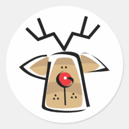 kerstrenrendierster ronde sticker