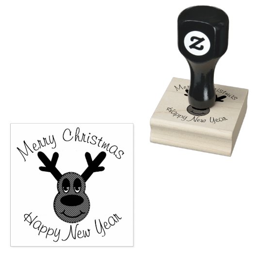 kerstrenrendierster rubberstempel (Gestempeld)