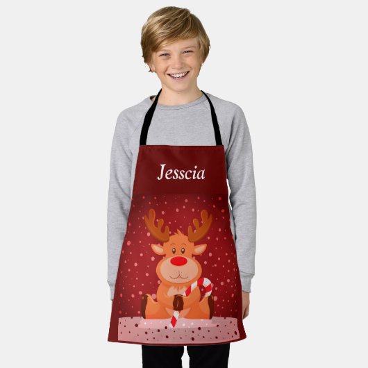 kerstrenrendierster schort (Gedragen)