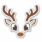 kerstrenrendierster sticker (Voorkant)