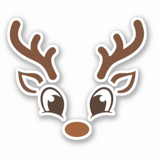 kerstrenrendierster sticker (Voorkant)