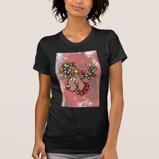 kerstrenrendierster t-shirt (Voorkant)