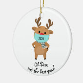 Kerstrenrendiertje 2020 Oh dromer geen goed jaar Keramisch Ornament (Links)