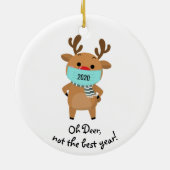 Kerstrenrendiertje 2020 Oh dromer geen goed jaar Keramisch Ornament (Achterkant)