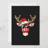 kerstrenrendiertje met gezichtsmasker kerstmis save the date (Voorkant)