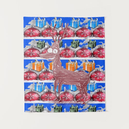 kerstrenrendiertjes wandkleed (Voorkant)