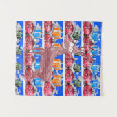 kerstrenrendiertjes wandkleed (Voorkant (horizontaal))