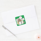 kerstrenrennen GiftBox Vierkante Sticker (Envelop)