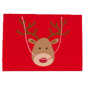 kerstrenrennier Glossy Gift Bag Large Cadeautasje (Achterkant)