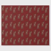 kerstrenrenrendiertje cadeaupapier (Vlak)