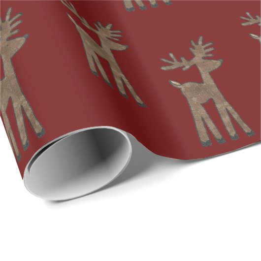 kerstrenrenrendiertje cadeaupapier (Rol Hoek)