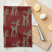 kerstrenrenrendiertje theedoek (Quarter Fold)