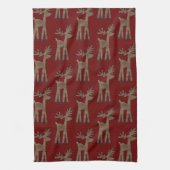 kerstrenrenrendiertje theedoek (Verticaal)