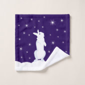 kerstrenrenrennen Bunny Tree Snow Night Star Sky Bad Handdoek (Wasdoekje)
