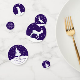 kerstrenrenrennen Bunny Tree Snow Night Star Sky Confetti