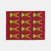 kerstrenrenrenrendiertje met klauwhruffy fleece deken (Voorkant (Horizontaal))