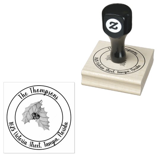 Kerstretour Adres Greenery Rubberstempel (Gestempeld)