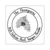 Kerstretour Adres Greenery Rubberstempel (Afrduk)