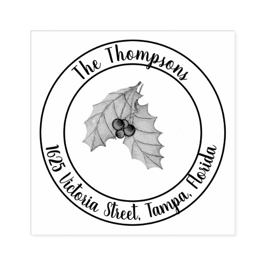 Kerstretour Adres Greenery Rubberstempel (Afrduk)