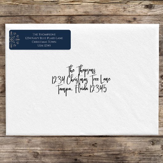 Kerstretour Adres Navy Blue Etiket