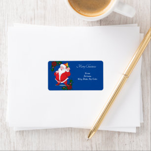 kerstretour/verzendadres label, kerstman etiket