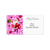 kerstretour/verzendadres label, kerstman etiket (Voorkant)