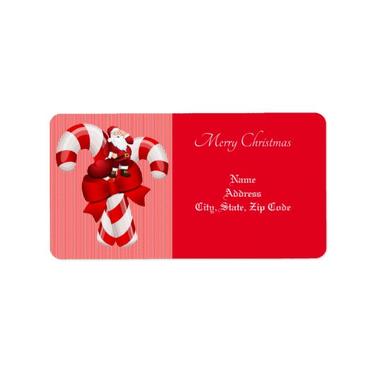 kerstretour/verzendadres label, kerstman etiket (Voorkant)