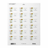 kerstretour/verzendadres label, pinguïn etiket (Full Sheet)