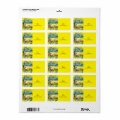 kerstretour/verzendadres label, strand etiket (Full Sheet)
